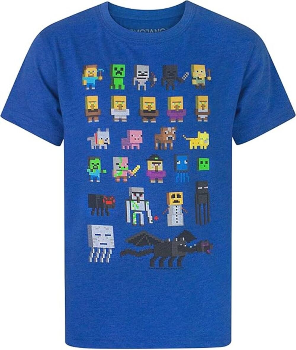 Mojang Boys' Blue Short Sleeve Graphic T-Shirt Youth Size Small 6/7